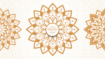 Luxury mandala background with golden arabesque pattern arabic islamic east style, Set of hand drawn mandala elements