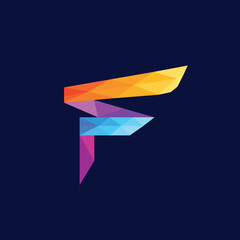 Naklejka premium letter f logo design