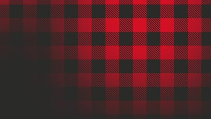 A classic vibrant red and black checkered flannel pattern animation. Concept of fashion, christmas, and sale background.