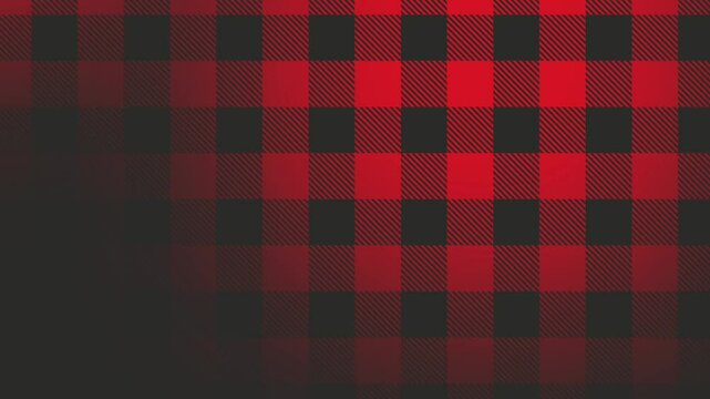 A classic vibrant red and black checkered flannel pattern animation. Concept of fashion, christmas, and sale background.