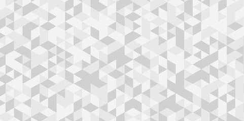 Seamless geometric pattern square shapes low polygon backdrop background. Abstract geometric wall tile and metal cube background triangle wallpaper. Gray and white polygonal background.