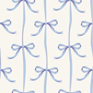 Vector coquette flowers pattern.Colorful seamless grandmillennial pattern. Perfect for greetings, invitations, manufacture wrapping paper, textile and web design. Vector preppy pattern.