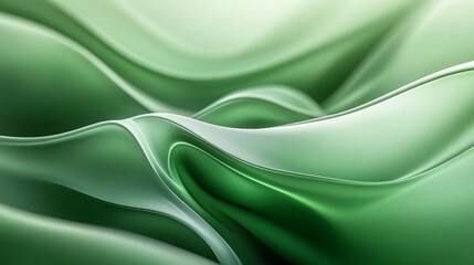 Obraz premium Abstract Smoke Background Abstract organic green lines as wallpaper. Mesmerizing 3D green wave pattern,