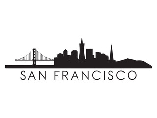 Obraz premium San Francisco city skyline silhouette