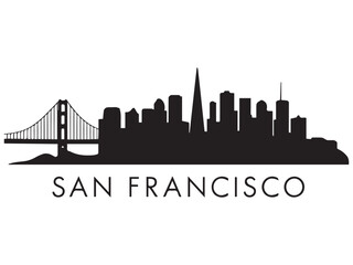 Naklejka premium San Francisco city skyline silhouette