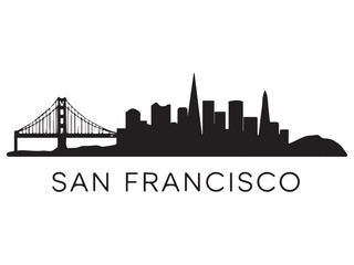 Naklejka premium San Francisco city skyline silhouette