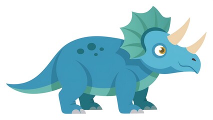 Naklejka premium A blue dinosaur with a green tail and a blue head
