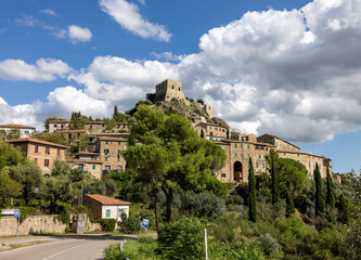 Fototapeta premium Montemassi a fortified village in the province of Grosseto. Tuscany. Italy