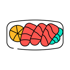 sashimi japanese food line icon vector. sashimi japanese food sign. isolated symbol illustration
