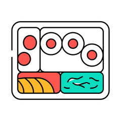 bento box japanese food line icon vector. bento box japanese food sign. isolated symbol illustration
