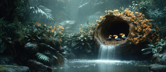 Fototapeta premium Tropical Paradise with Toucans