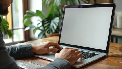 Person Working on Laptop in Modern Workspace