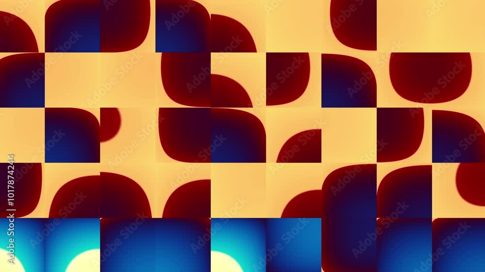 Fototapete geometric pattern loop. circles, squares animation. modernist abstract background. bauhaus design st