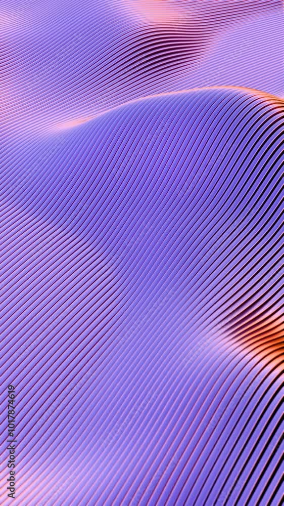 Poster Abstract wavy pattern with flowing lines in blue and red tones

