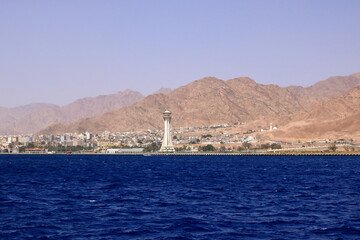 View of Aqaba, Jordan, seen from the sea