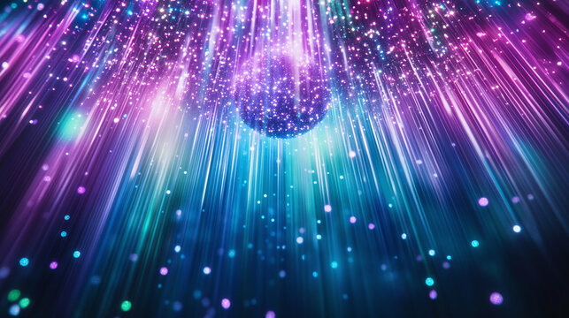 Disco ball and spotlight background. 