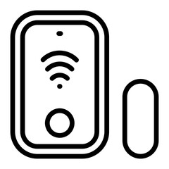 Smart Window Sensor Vector Line Icon Design