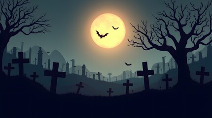 graveyard silhouette halloween abstract background
