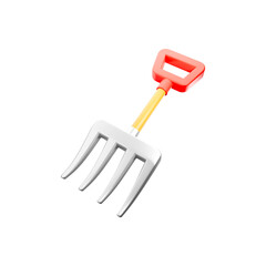 a 3D icon render garden fork farm