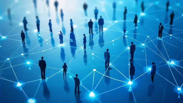 People Connecting in a Digital Network Visual