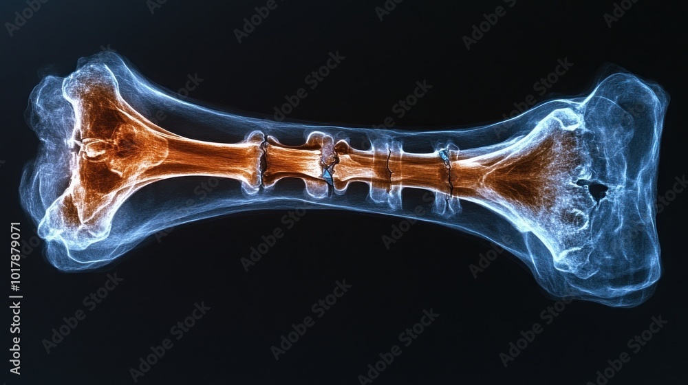 Aufkleber x-ray image of a bone showcasing its structure and density.