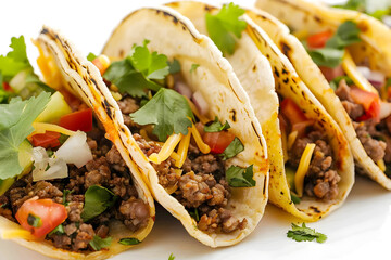 Soft Beef Tacos with Fries, Mexican food