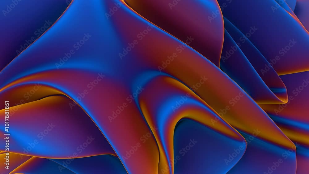 Poster abstract background with blue and red flowing shapes