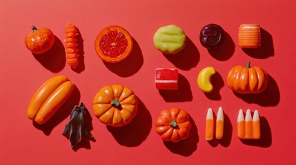 Vibrant Halloween Candy and Treats Display