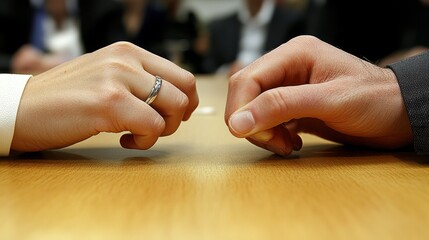 Close up of Hands Reaching Across Table  Partnership  Agreement  Deal  Meeting  Teamwork