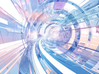 近未来的な光のトンネルの背景