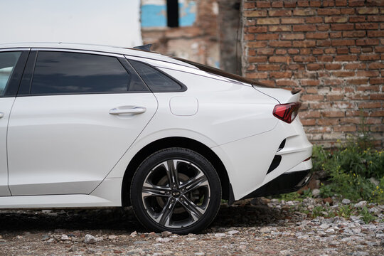 KRASNOYARSK, RUSSIA - July 19, 2024: White Kia K5