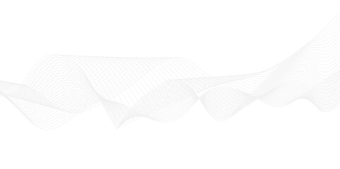 White paper Technology, data science, geometric border pattern. Isolated on white background. White abstract background with flowing particles. Flow wave with line landscape. Digital data structure .