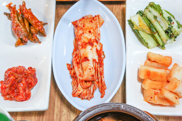 Korean Food Kimchi on a Plate