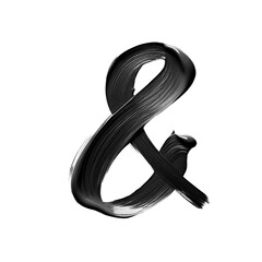 Symbol & made of black paint brush stroke