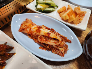 Korean Food Kimchi on a Plate