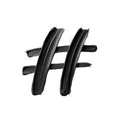 Obraz premium Symbol # made of black paint brush stroke