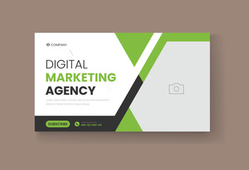 Corporate business and digital marketing youtube thumbnail or web banner template