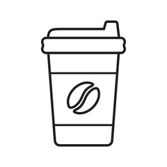 Paper coffee cup icon isolated on white background.