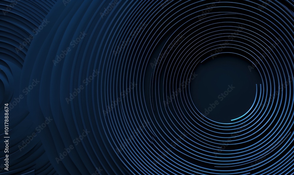 Poster abstract dynamic dark blue gradient circles lines background. modern simple gradients geometric line