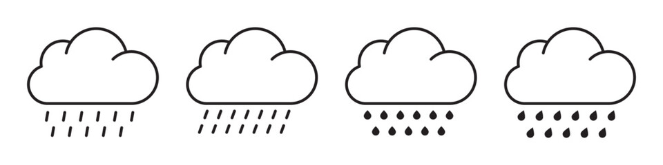 Rain icon. Cloud rain symbol for your web site design, logo, app, UI. Modern forecast storm sign.