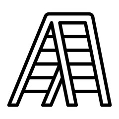 Stepladder Vector Line Icon Design