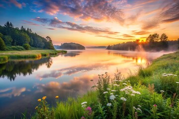 Obraz premium Tranquil Long Exposure Scene for Relaxation and Serenity