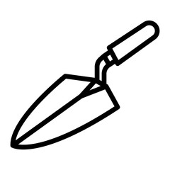 Plastering Trowel Vector Line Icon Design
