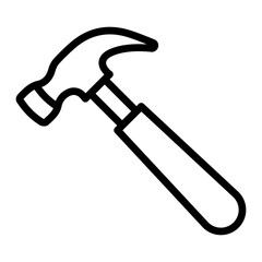 Hammer Vector Line Icon Design