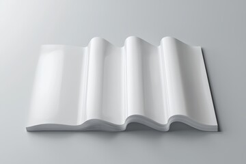 Three blank brochures with different folding angles, smooth white surface, simple and professional, perfect for showcasing custom design work