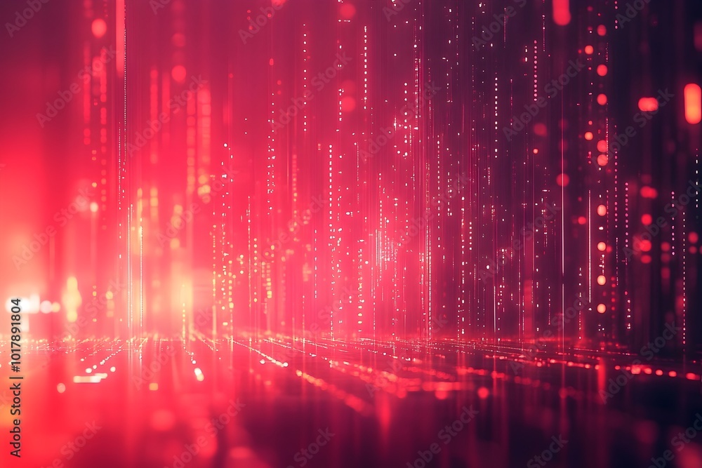 Poster vibrant digital abstract background with glowing neon lights and flowing data streams
