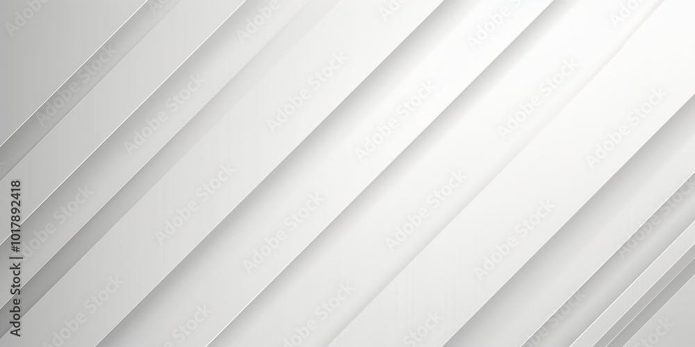 Poster white abstract background with diagonal lines pattern and shadow. simple grey stripes texture. moder