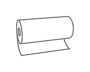 Textile roll vector icon. Paper tube illustration design for kitchen cleaning towel, carpet, scroll whatman, fabric.