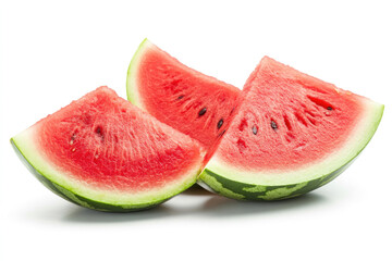 Watermelon slices isolated on a white background.