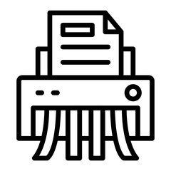 Paper Shredder Vector Line Icon Design